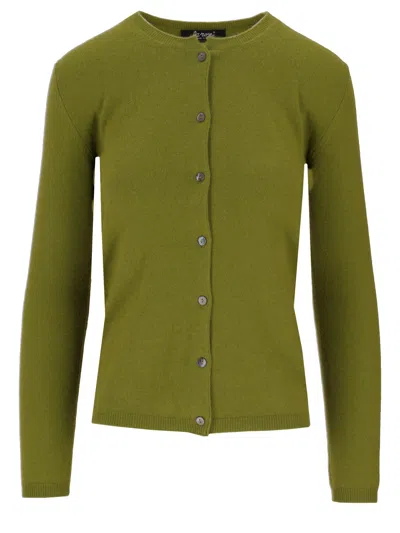 La Rose Cashmere Round Neck In Green