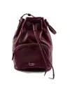 La Rose Drawstring Zip Bucket Bag In Red