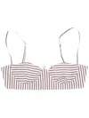 La Rose Cotton Bralette In Brown Stripes