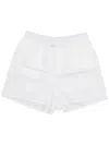 La Rose Elasticated-waist Shorts In White