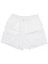 La Rose Elasticated-waist Shorts In White