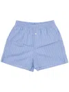 La Rose Blue Stripe Shorts In White Stripes