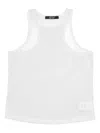 La Rose Light Jersey Cotton Cropped Tank Top In White