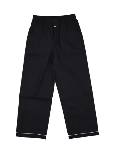 La Rose Cotton Pijama Trousers In Black