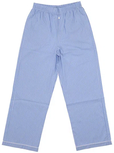 La Rose Cotton Pijama Trousers In Blue