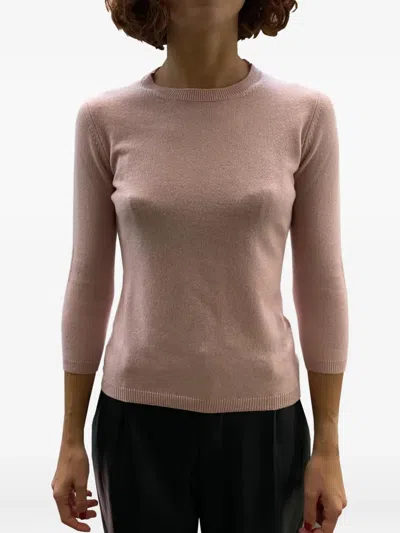 LA ROSE CREW-NECK CASHMERE SWEATER