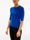 La Rose Crew-neck Cashmere T-shirt In Blue
