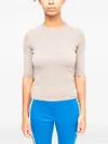 La Rose Cashmere Knit Top In Gray