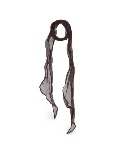 La Rose Crinkled Sheer Scarf In Brown