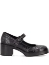 La Rose Cristin Mercedes Reptile-effect Pumps In Black
