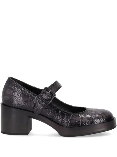 LA ROSE CRISTIN MERCEDES REPTILE-EFFECT PUMPS