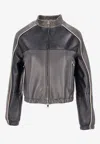 La Rose Cropped Bomber Jacket In Gray
