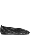 La Rose Crystal-embellished Ballet Flats In Black
