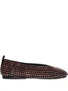 La Rose Crystal-embellished Ballet Flats In Burgundy