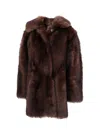 La Rose Montone Pelo Lungo In Dark Brown
