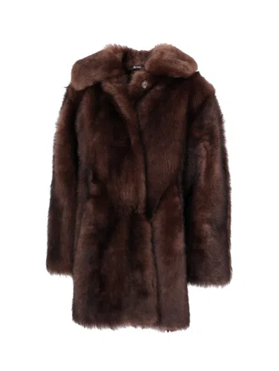 LA ROSE DARK BROWN HAIRED COAT