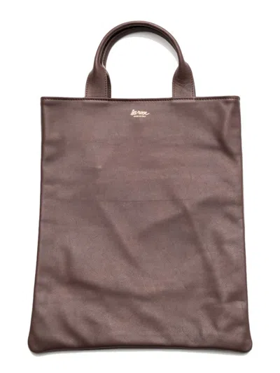 La Rose Dark Brown Logo Tote