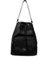 La Rose Drawstring-fastening Cross Body Bag In Black