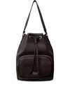La Rose Drawstring Satchel Bucket Bag In Brown