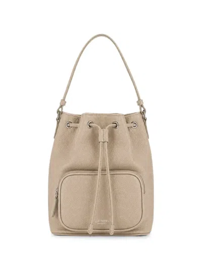 La Rose Drawstring Zip Bucket Bag In Neutrals
