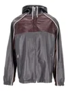La Rose Elasticated Hooded Leather Jacket In Gray