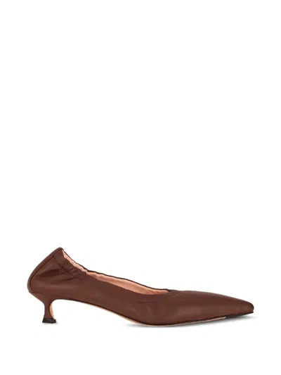 La Rose Elasticated Nappa Leather Pumps In Brown