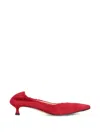 La Rose Elasticated Pointed-toe Pumps In Red