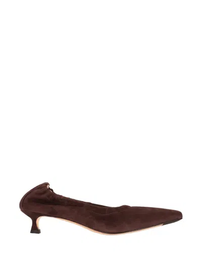 La Rose Elasticated Suede Pumps In Brown