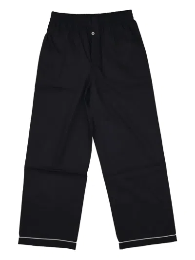 La Rose Elasticated-waistband Pijama Trousers In Black
