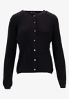La Rose Essential Cashmere Cardigan In Black