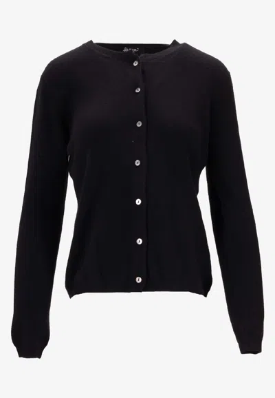 La Rose Essential Cashmere Cardigan In Black