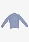 La Rose Essential Cashmere Cardigan In Blue