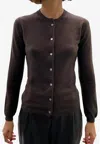 La Rose Essential Cashmere Cardigan In Brown