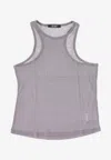 La Rose Essential Mesh Tank Top In Gray
