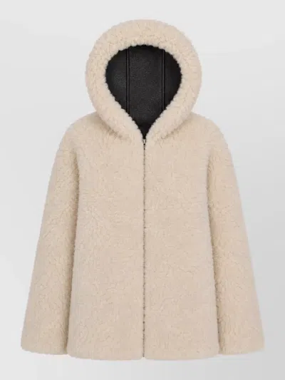La Rose Faux Shearling Double-face Coat In Neutral
