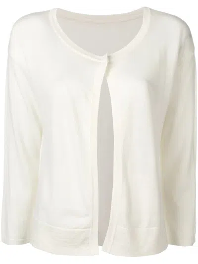 La Rose Fine Knit Cardigan In White