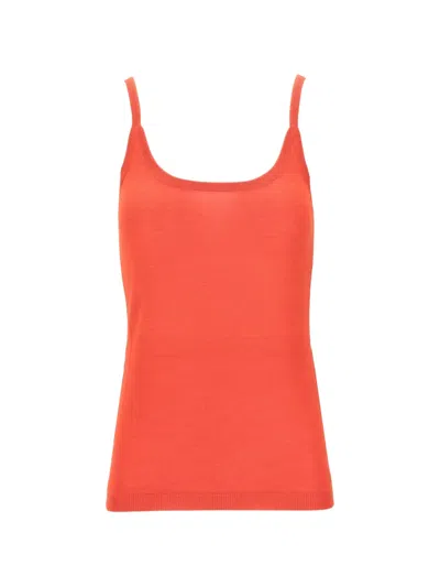 La Rose Fine-knit Tank Top In Red