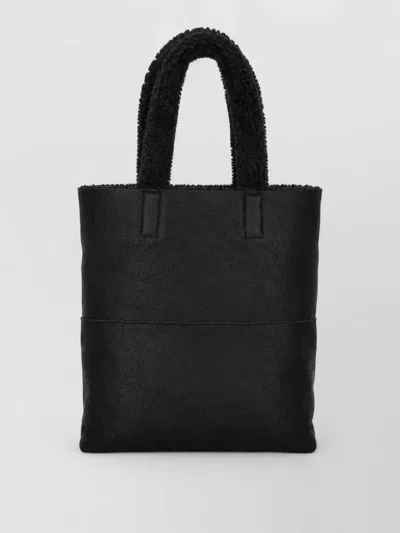 La Rose Fur Tote Bag In Black