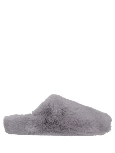 La Rose Furry Indoor Slippers In Gray