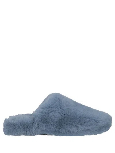 La Rose Furry Indoor Slippers In Blue
