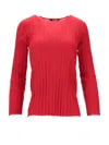 La Rose Girocollo Cashmere + Seta In Red
