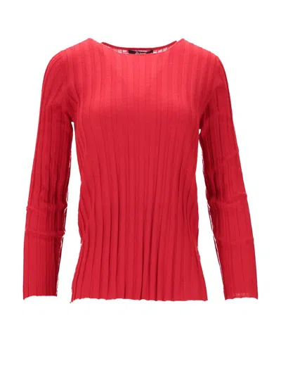La Rose Girocollo Cashmere + Seta In Red