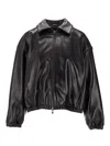La Rose Nappa Zip Jacket In Black