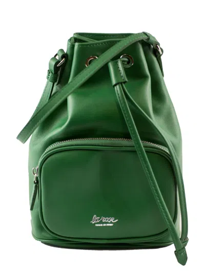 La Rose Green Logo Bucket Bag