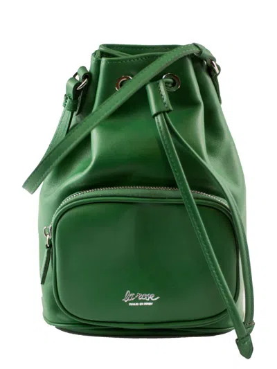 La Rose Green Logo Bucket Bag