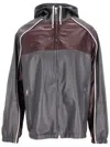 La Rose Elasticated Hooded Leather Jacket In Grey