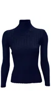La Rose Maglia Collo Alto In Blue Navy