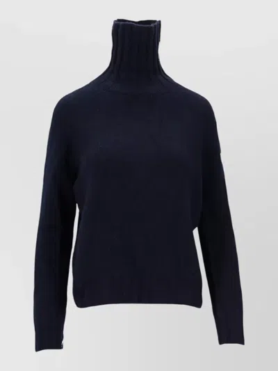 La Rose High Neck Knit Top Long Sleeves In Black