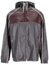 La Rose Elasticated Hooded Leather Jacket In Grey