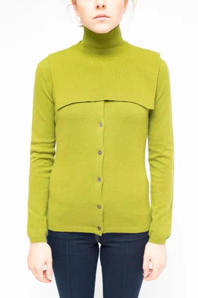 La Rose Jabot Cashmere Green In Multicolor
